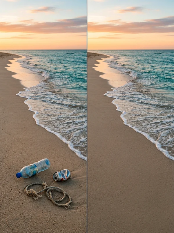 Пример удаления лишних объектов с фотографии